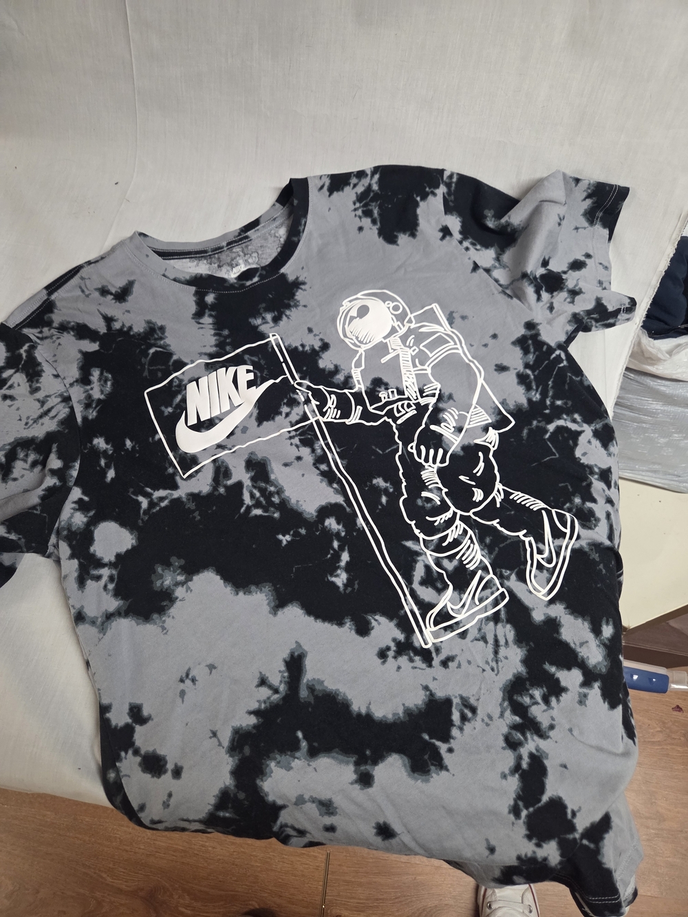 Nike Black & Gray Tie-Dye Astronaut Tee